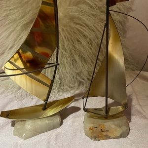 Brass sail boats